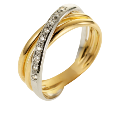Bague en 2 ors et diamants