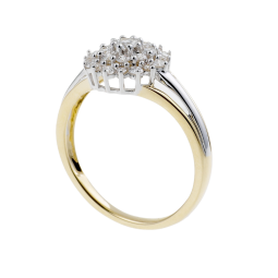 Bague en or jaune rhodié et diamants