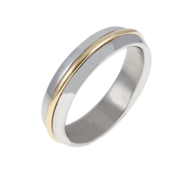 Bague en or jaune et acier