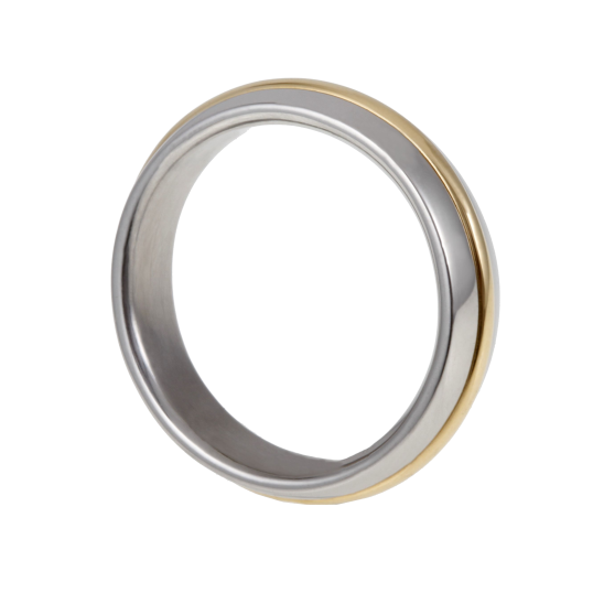 Bague en or jaune et acier Bague en or jaune et acier