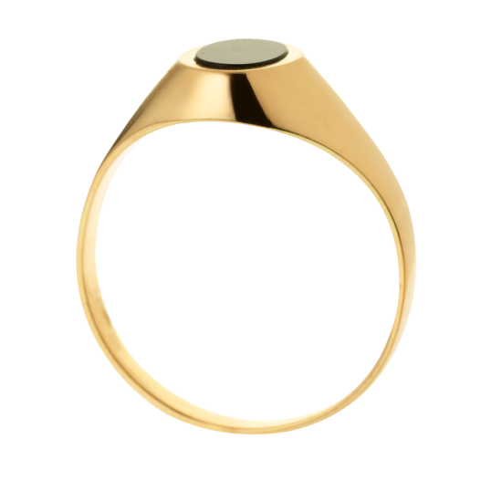 Chevalière en or jaune et onyx