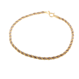 Bracelet en deux ors, maille corde