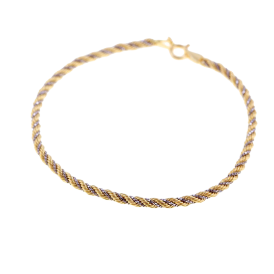 Bracelet en deux ors, maille corde