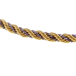 Bracelet en deux ors, maille corde