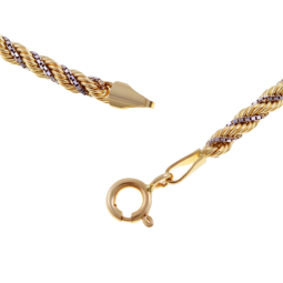 Bracelet en deux ors, maille corde
