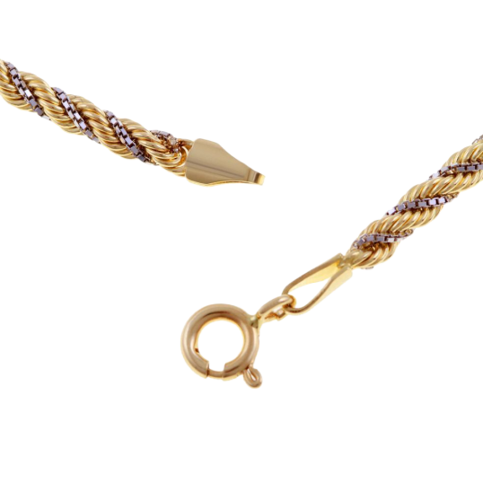 Bracelet en deux ors, maille corde