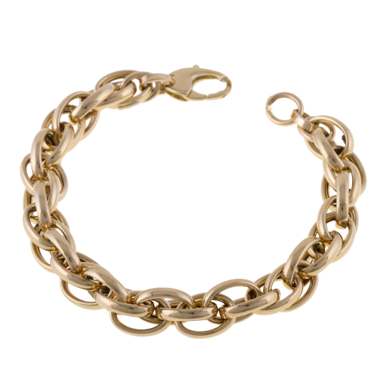 Bracelet en or jaune, maille tressée