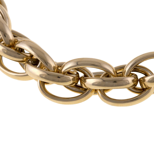 Bracelet en or jaune, maille tressée