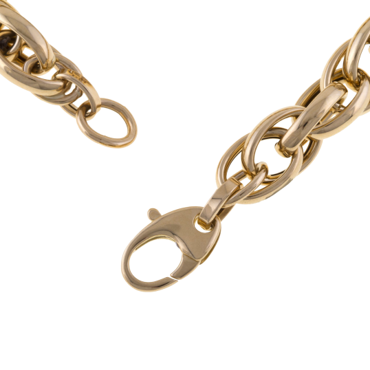 Bracelet en or jaune, maille tressée