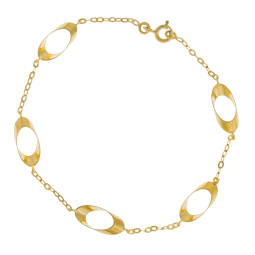 Bracelet en or jaune, motifs ovales ajourés