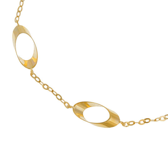 Bracelet en or jaune, motifs ovales ajourés