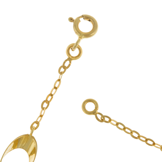 Bracelet en or jaune, motifs ovales ajourés