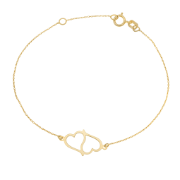 Bracelet en or jaune, coeurs