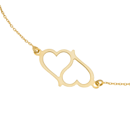 Bracelet en or jaune, coeurs
