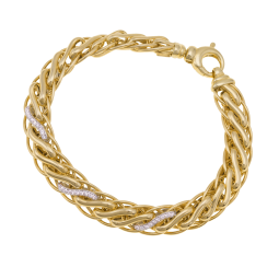 Bracelet en deux ors et oxydes de zirconium
