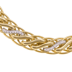 Bracelet en deux ors et oxydes de zirconium