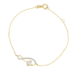 Bracelet en or jaune rhodié, oxydes de zirconium