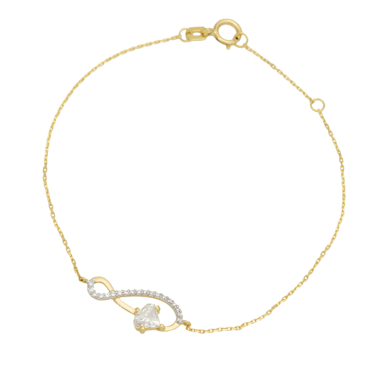 Bracelet en or jaune rhodié, oxydes de zirconium