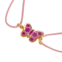 Bracelet cordon en or jaune et laque, papillon