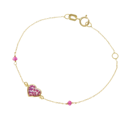 Bracelet en or jaune et laque, oxydes de zirconium