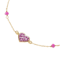 Bracelet en or jaune et laque, oxydes de zirconium