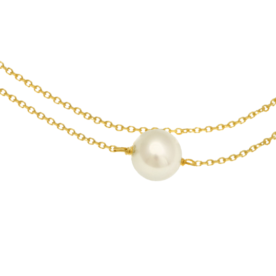 Bracelet en or jaune, perles de culture