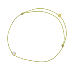 Bracelet cordon doré en or jaune, oxyde de zirconium