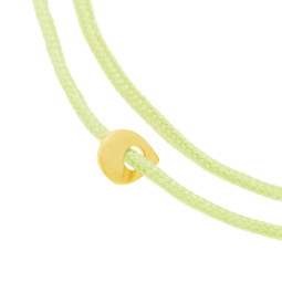 Bracelet cordon vert clair en or jaune, oxyde de zirconium