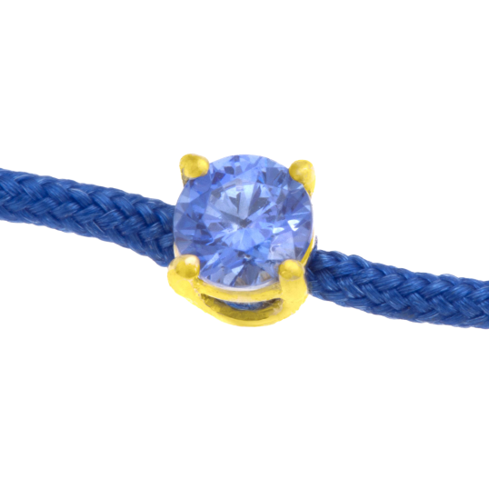 Bracelet cordon bleu marine en or jaune, oxyde de zirconium Bracelet cordon bleu marine en or jaune, oxyde de zirconium