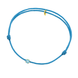 Bracelet cordon bleu glacial en or jaune, oxyde de zirconium
