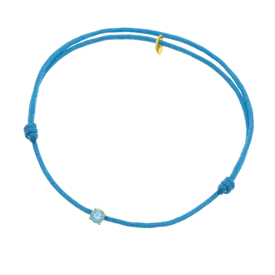Bracelet cordon bleu glacial en or jaune, oxyde de zirconium