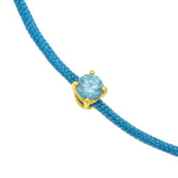 Bracelet cordon bleu glacial en or jaune, oxyde de zirconium