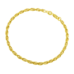 Bracelet en or jaune, maille torsadée