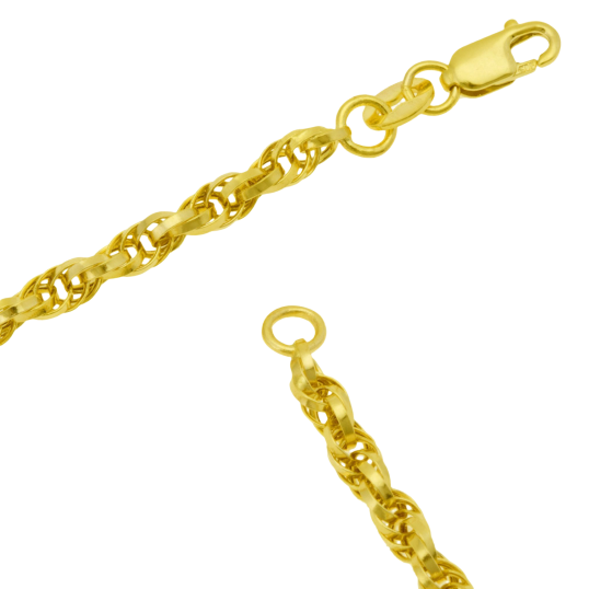 Bracelet en or jaune, maille torsadée