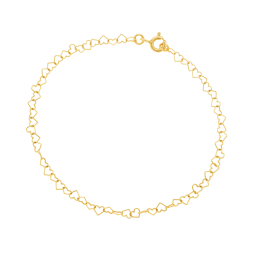 Bracelet en or jaune, coeurs