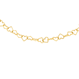 Bracelet en or jaune, coeurs