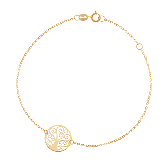 Bracelet en or jaune, arbre de vie