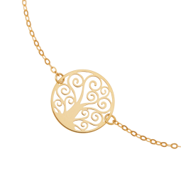 Bracelet en or jaune, arbre de vie