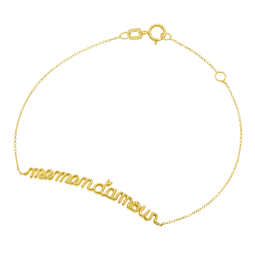 Bracelet en or jaune, maman d'amour