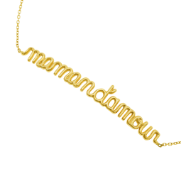 Bracelet en or jaune, maman d'amour