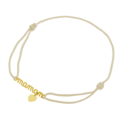Bracelet en or jaune cordon, Maman