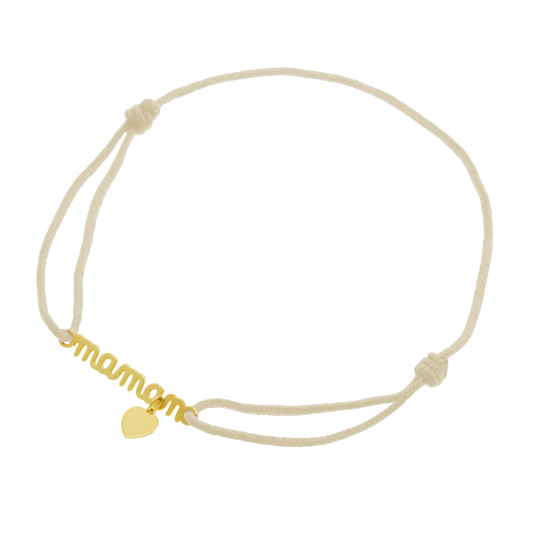 Bracelet en or jaune cordon, Maman