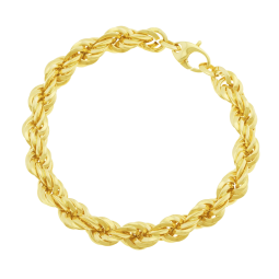 Bracelet en or jaune maille corde