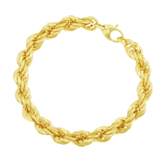 Bracelet en or jaune maille corde