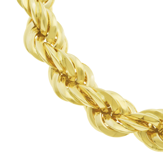 Bracelet en or jaune maille corde