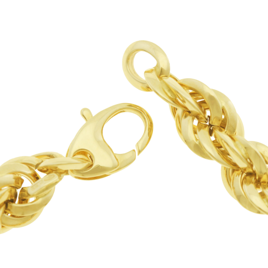 Bracelet en or jaune maille corde