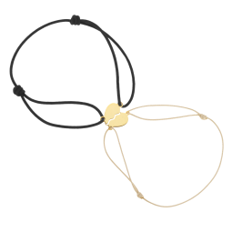 Bracelets cordons en or jaune, coeur sécable