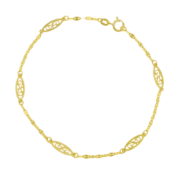 Bracelet en or jaune, filigrane