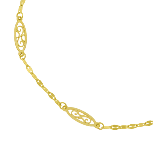 Bracelet en or jaune, filigrane