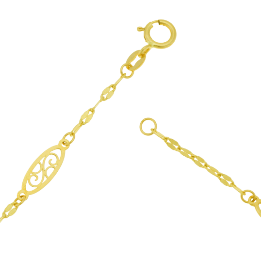Bracelet en or jaune, filigrane